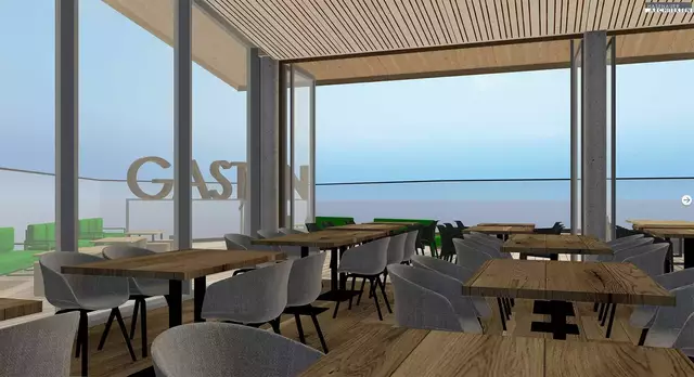 Insgesamt 680 Gastro-Sitzplätze soll die "Kleine Scharte neu" bieten. | Foto: Hasenauer.Architekten 