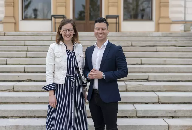 Anthony Grünsteidl und Ministerin Claudia Plakolm. | Foto: Junge Volkspartei