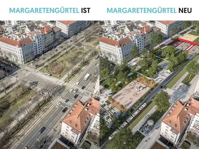 Aus den Meinungen der Umfrageteilnehmenden gestaltete die ÖVP anschließend ihre Visionen. Der Margaretengürtel könnte beispielsweise vollständig untertunnelt werden. | Foto: Visualisierung Zoom VP.AT