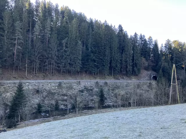 Blick auf das Kirchleiten-Tunnel-Portal nach den Freischneidearbeiten. | Foto: Club U44