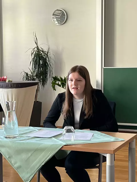 Kandidatin und Klassensprecherin der 3 FSB Katharina Stocker | Foto: (c) hlwspittal 2025, Lackner/Ambros