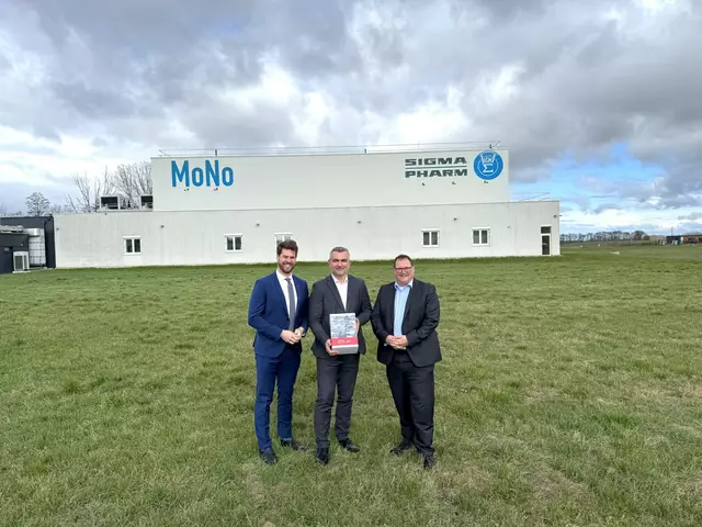 Bürgermeister Christoph Wolf, Landesrat Heinrich Dorner und Geschäftsführer der Sigmapharm Bernhard Wittman | Foto: Hornstein