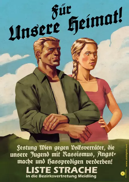 Eines der Plakat-Sujets der "Liste Strache". | Foto: stahlglatt &amp; blumeenweich