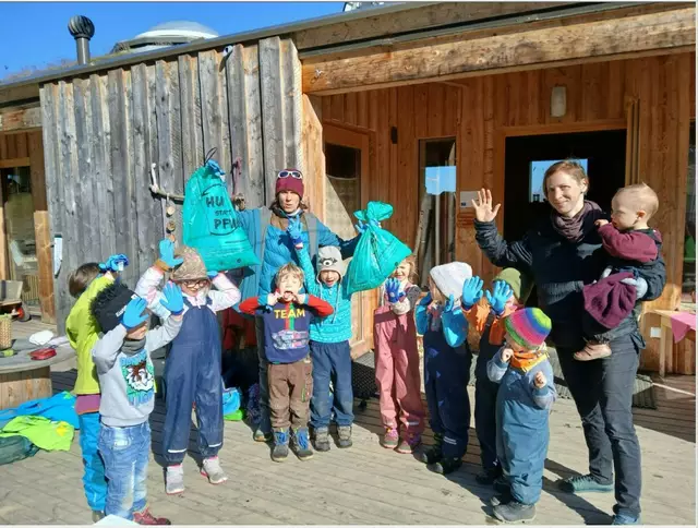 Auch der Waldkindergarten beteiligte sich an der Aktion.