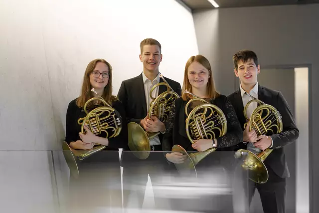 Das Hörner-Quartett steht vor dem Sprung zu einer großen Musik-Karriere. | Foto: Benjamin Braun