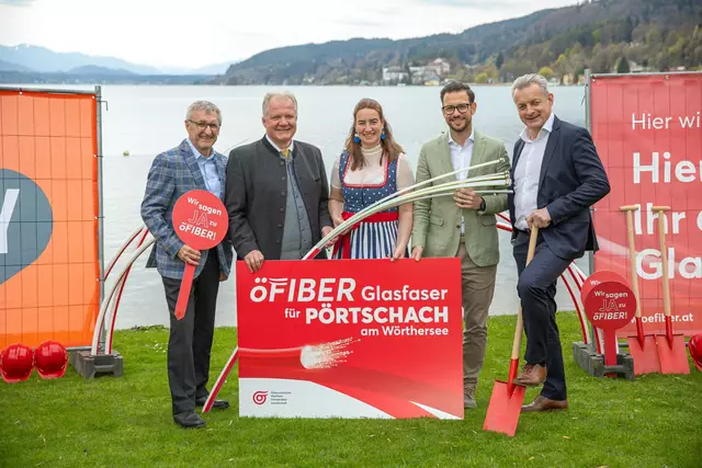 In Pörtschach erfolgte der Spatenstich für den Ausbau des Glasfasernetzes durch die öGIG. | Foto: öGIG