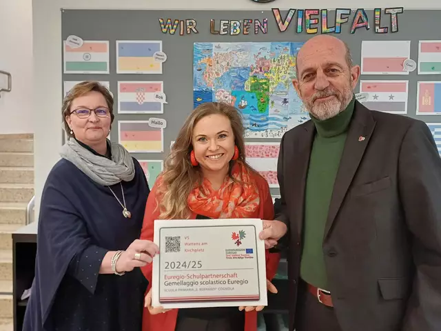 Die Volksschule Wattens am Kirchplatz schloss sich mit der Scuola primaria “E. Bernardi” Cognola in Trient zusammen. | Foto: Euregio