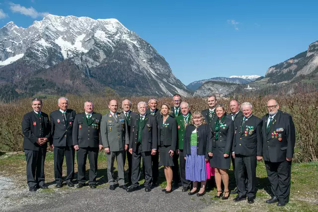 Der Österreichische Kameradschaftsbund im Hauptbezirk Liezen: Bild der Vorstandsmitglieder und Ehrenmitglieder | Foto: ÖKB/Franz Gruber-Veit