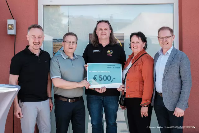 (li) Fraktionsobmann Jürgen Schinagl, ÖVP-Klubobmann August Wöginger, PBC Clubobmann Bernhard Karrer, Vizebürgmeisterin  Anita Wohlmuth, Bürgermeister Karl Buchinger | Foto: netpixel.at - Reinhard Loher