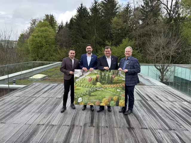 Regionsvorsitzender LAbg. Michael Wagner, die Geschäftsführer Daniel Freismuth und Jörg Siegel sowie Bürgermeister Michael Karl (v. l.) | Foto: MeinBezirk