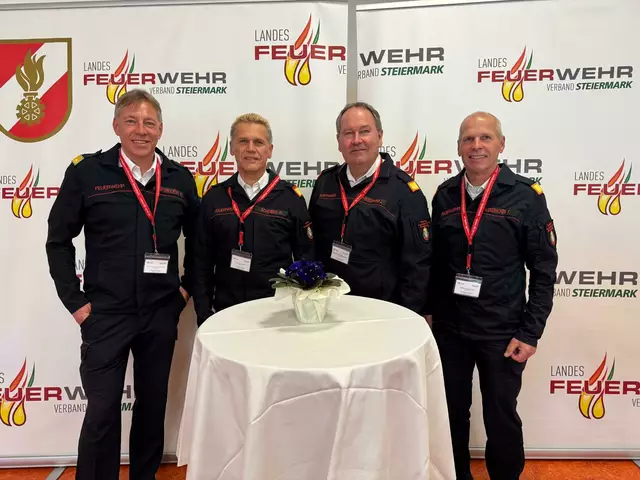 Rudolf Schober, Johann Eder-Schützenhofer, Franz Weberhofer und Robert Pusterhofer nahmen am Führungsseminar in Lebring teil. | Foto: BFVMZ