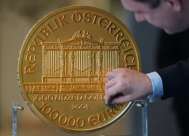 Nach wie vor das beliebteste Anlageprodukt, mit welchem bei der Münze Österreich in Gold gehandelt wird: der Wiener Philharmoniker. | Foto:  Marcus Brandt / dpa / picturedesk.com