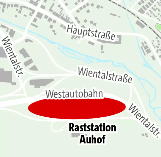 Bei der Wiener Westausfahrt hätte das Transgourmet-Logistikzentrum entstehen sollen. | Foto: APA, Grafik: zop