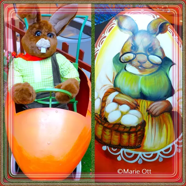 Osterhase fährt mit dem Auto