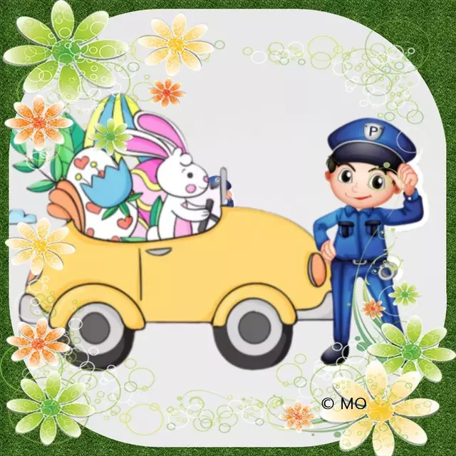 Osterhase trifft auf die Polizei