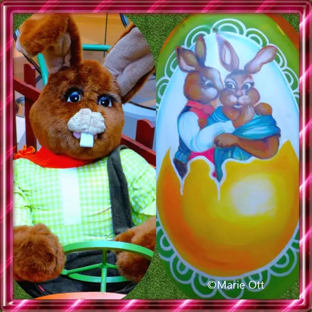 Osterhase fährt mit dem Auto