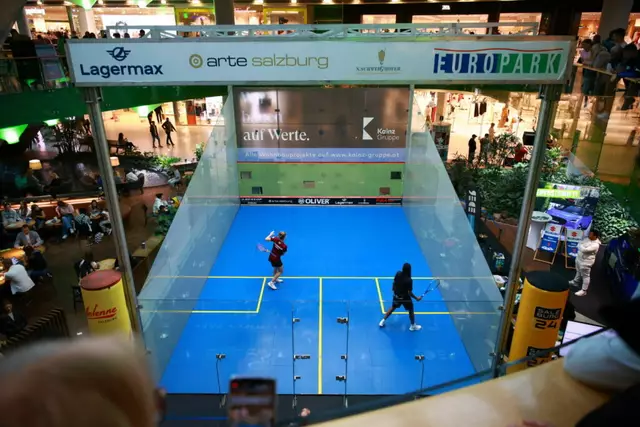 SpielerInnen aus 21 Nationen nehmen an den heurigen Austrian Squash Challenge vom 28. April bis zum 10. Mai 2025 teil. Ab 2. Mai wird im Shopping-Center Europark gespielt. Davor im Tenniscourt Süd. | Foto: Stefan Müller