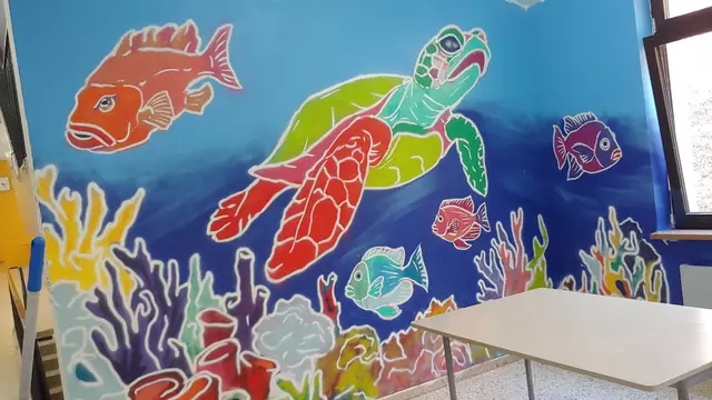Das Thema für die Pausenraum-Gestaltung lautete "Unterwasserwelt". | Foto: MS Mauerkirchen