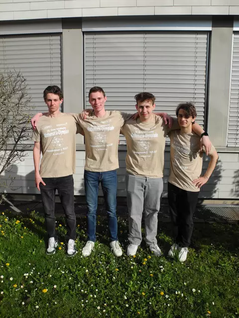 Die vier Teilnehmer beim Gebietswettbewerb der Mathematik-Olympiade in Leibnitz | Foto: Gymnasium Köflach