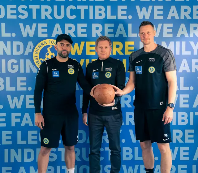 Das neue Trainer-Team der Vienna: Co-Trainer Mehmet Sütcü, Cheftrainer Stefan Manzana Marin, Co-Trainer Roman Kienast. (v.ln.r.) | Foto: First Vienna FC 1894