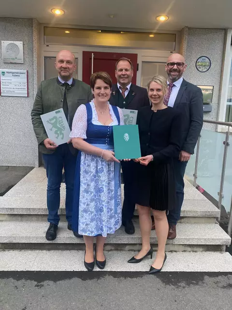 Kobenz: Bruno Aschenbrenner, Bgm. Eva Pickl, Willibald Weitenthaler, BH Nina Pölzl, Stefan Steinberger. | Foto: Taucher