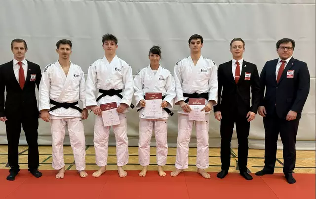 1. Dan für Iris Hauer, Matthias Lubach und Maximilian Margarian | Foto: Judo Fe (3)