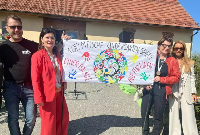 Kinder aus vier Kindergärten haben bei den "1. olympischen Kindergartenspielen" der Kindergärten St. Andrä gezeigt, was in ihnen steckt. | Foto: Büro LR.in Prettner