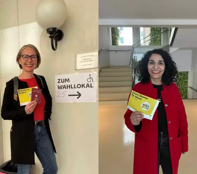 Links Penzinger Bezirksvorsteherin Michaela Schüchner (SPÖ), rechts Saya Ahmed (SPÖ), seit 2018 Bezirksvorsteherin von Alsergrund. | Foto: BV14/BV9