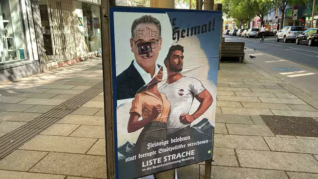 Wahlplakat-Schlagabtausch in Meidling: Strache vs. Strache. | Foto: MeinBezirk