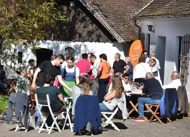 Viel los war auch in Platt Nusswald`l Kellergasse bei Familienweingut Honsig   
 | Foto: Herbert Schleich