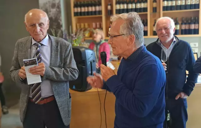 Eröffnung von "Kunst der Meister": Bürgermeister Franc Mužič, Gerhard Lepicnik und Boris Jakončič.