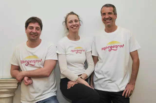 Mit Morgenrot wollen Martin Gerstl, Maria Kaufmann und Harald Kaiser (v. l.) regionale und nachhaltige Lebensmittelerzeugung fördern. | Foto: Wolfgang Unger