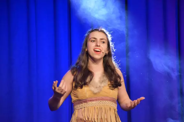 A student performs a solo from ​pocahontas
