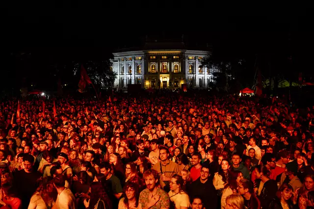Am Rathausplatz fand die Abschlusskundgebung statt. | Foto: SJ Wien/Sarah
