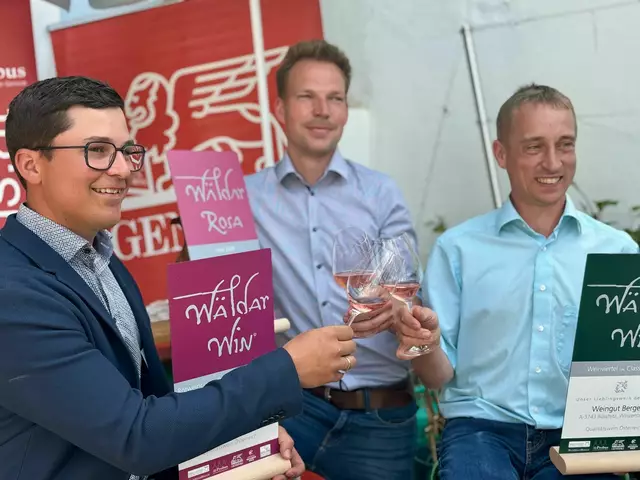 Der DAC vom Weingut Berger in Röschitz setzte sich durch. Gemeinsam mit dem Rotwein-Cuvée vom Weingut Freytag aus Obernalb und dem Rosé vom Weingut Wagner in Leodagger | Foto: Markus Kahrer