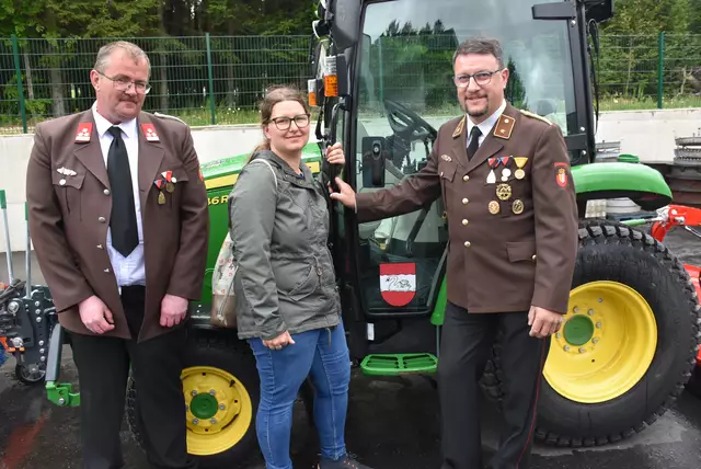 Bauhof-Eröffnung in Dimbach am 4. Mai 2025. Gerhard Lumetsberger, Daniela Barth, Erwin Palmetshofer. | Foto: Robert Zinterhof