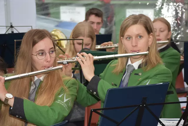 Bauhof-Eröffnung in Dimbach am 4. Mai 2025.  Musikverein Pabneukirchen. | Foto: Robert Zinterhof