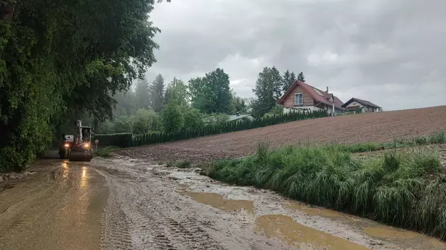 20 bis vereinzelt 40 Liter pro Quadratmeter reichten für großflächige Vermurungen von Gemeinde- und Landesstraßen sowie Hangrutschungen im Raum Kirchberg an der Raab.  | Foto: BM d.V. Mario Hofer | Feuerwehrabschnitt 5