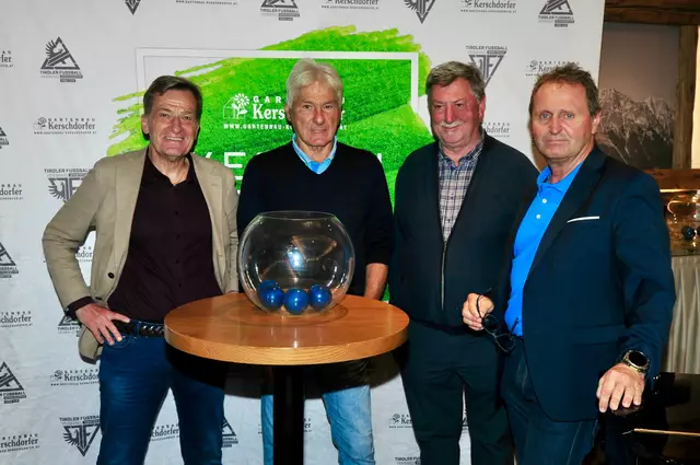 Vorfreude auf die Halfinalbegegnungen der Herren, der Damen und beim Nachwuchs: TFV-Präsident Sepp Geisler, Kurt Jara, Hannes Kerschdorfer und Cup-Vorsitzender Adi Stastny | Foto: Hassl
