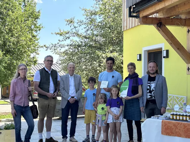 Reisner-Reiwöger, Waldenberger, Michael Hörmandinger, Jonathan, Thomas, Rosalie, Florentina und Magdalena Steinbauer, Helml (v.l.). | Foto: Hannah Hingsamer