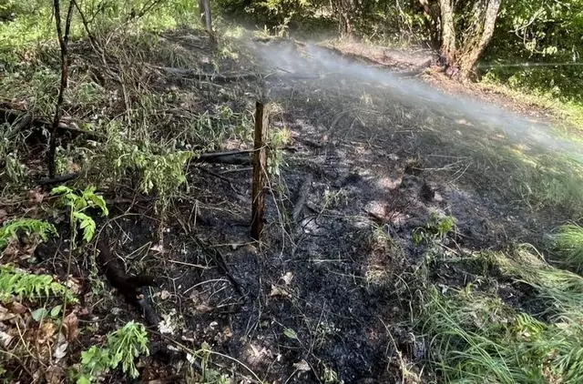 Feuerwehr bei den Löscharbeiten. | Foto: Freiwillige Feuerwehr Griffen