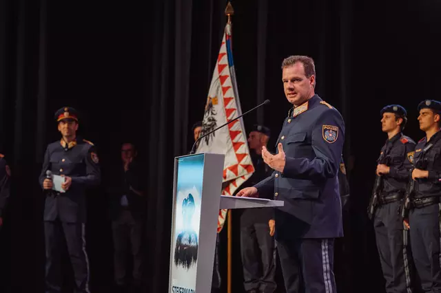 Landespolizeidirektor Gerald Ortner bei seiner Festansprache. | Foto: LPD Steiermark