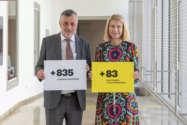 Landeshauptmann-Stellvertreterin Christine Haberlander und Bildungsdirektor Alfred Klampfer. | Foto: Land OÖ/Guggenberger