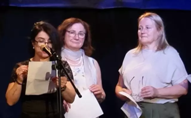 Die Autorinnen Gülkibar Alkan-Kirilmaz, Ljubica Perkman und Olga Murzina. | Foto: Hainburger Autorenrunde