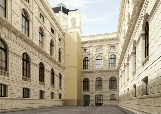 Künftig wird im Innenhof ein Lift enstehen. | Foto: Hoskins Architects