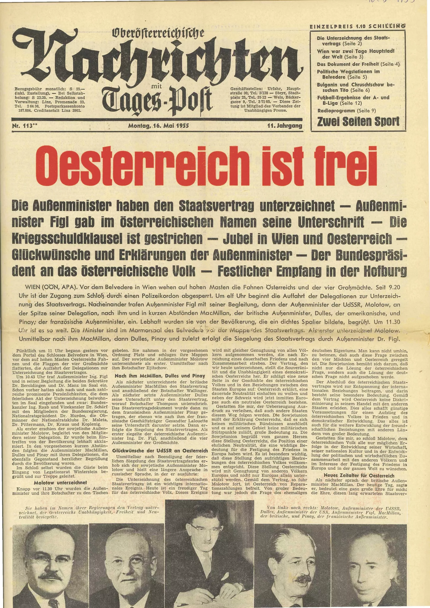 End of the Occupation in 1955: Wels ballpoint pens for the State Treaty - ...
