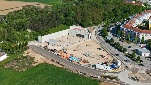 Im Nordwesten von Mattersburg entsteht derzeit eine neue Eurospar-Filiale. Die Eröffnung ist für Herbst 2025 geplant. | Foto: JG