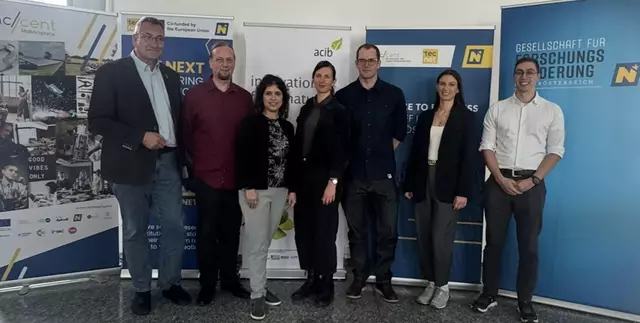 Matthias Slatner acib, Thilo Schmalz tecnet, Rita Mota acib, Nicole Neumayr accent, Leo Capari tecnet, Melanie Hartl EIT Health, Sebastian Gruber FH Wr. Neustadt. | Foto: tecnet