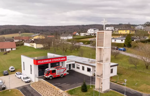 Das umgebaute Feuerwehrhaus wird beim 100-Jahre-Jubiläum der Wehr am 24. August feierlich seiner Bestimmung übergeben. | Foto: Feuerwehr Steingraben
