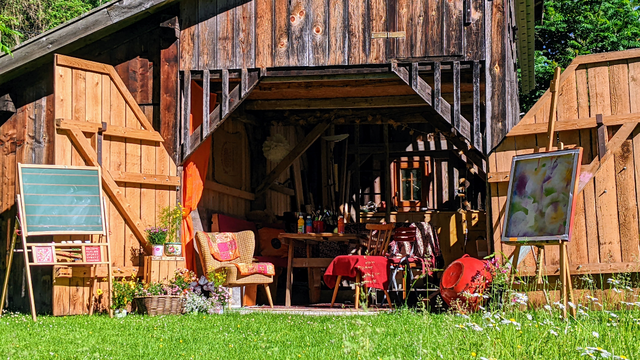 Die Laube im Vereinsgarten kann für Veranstaltungen im Sommer genutzt werden.